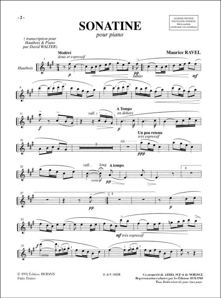 Sonatine Hautbois-Piano (David Walter)